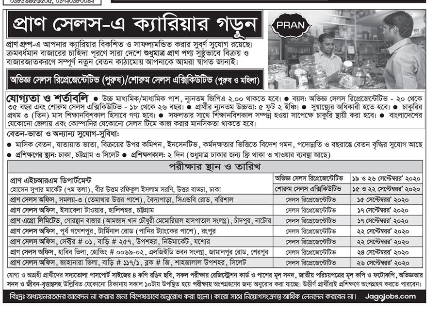 Pran company job circular 2020