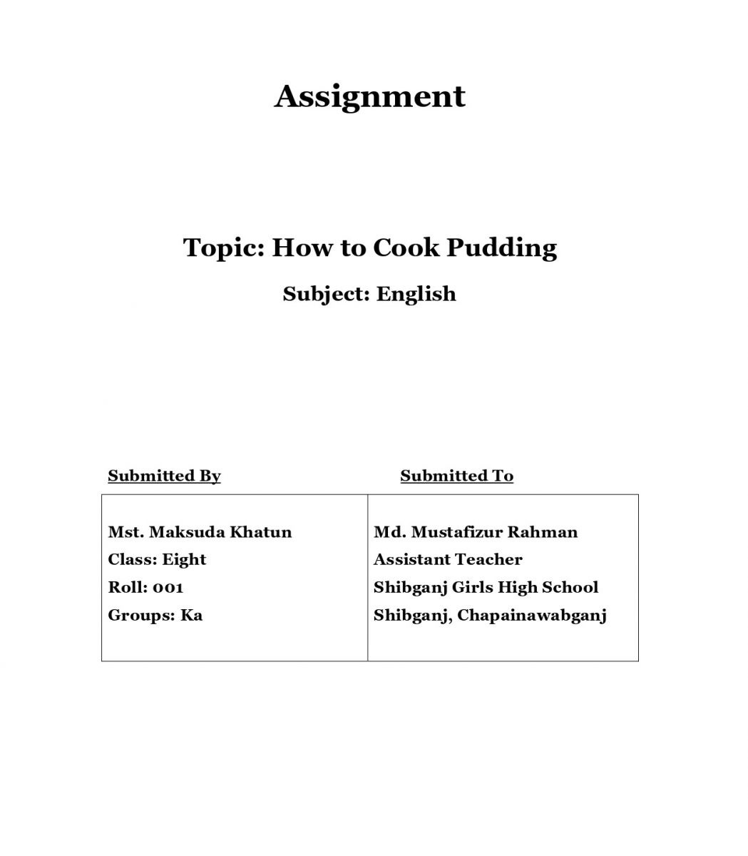 ideal school and college assignment cover page pdf